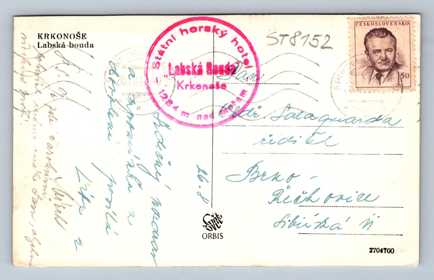 Postcard KRKONOSE (ST8152)