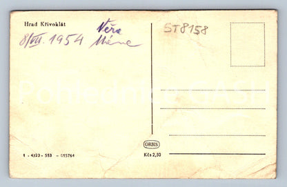 Postcard KŘIVOKLÁT CASTLE (ST8158)