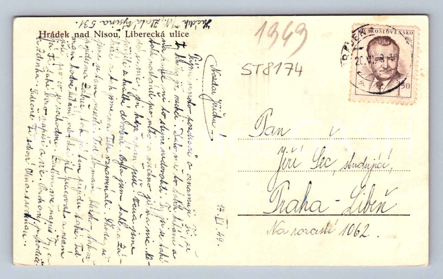 Postcard HRÁDEK NAD NISOU (ST8174)