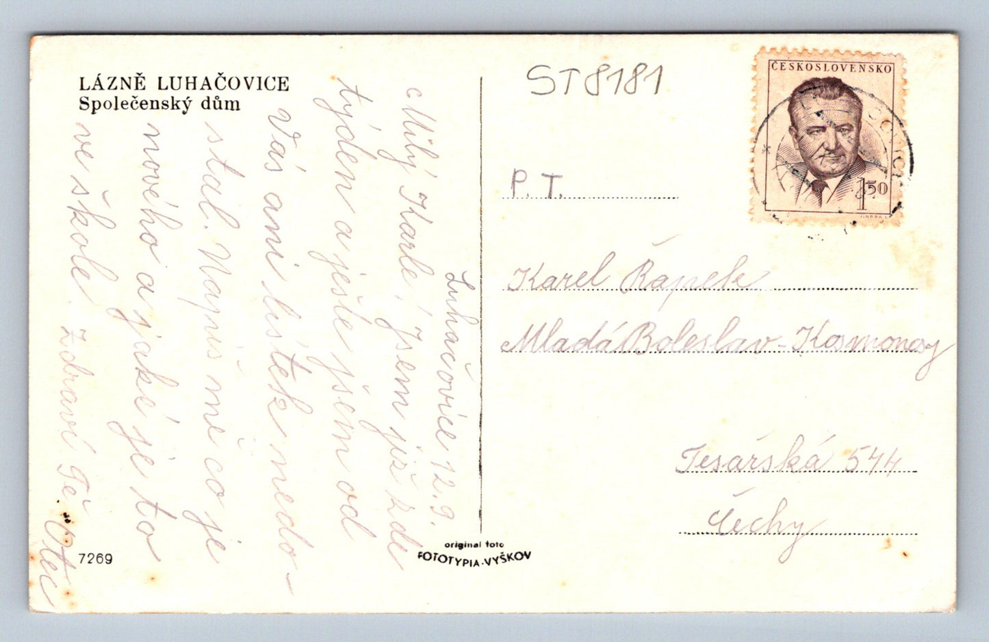 Postcard LÁZNĚ LUHAČOVICE (ST8181)