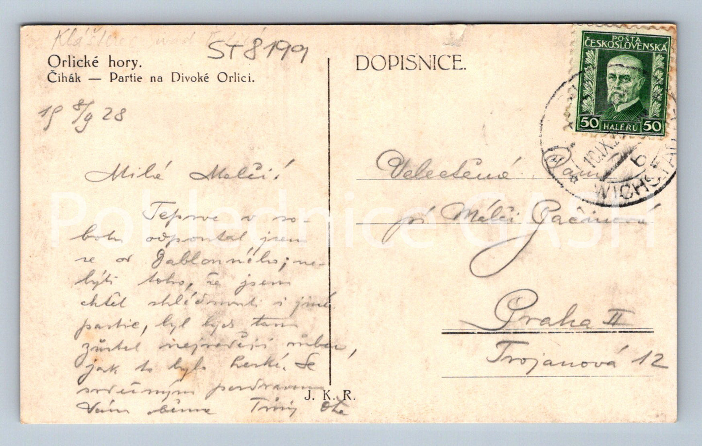 Postcard ORLICKÉ HORY (ST8199)