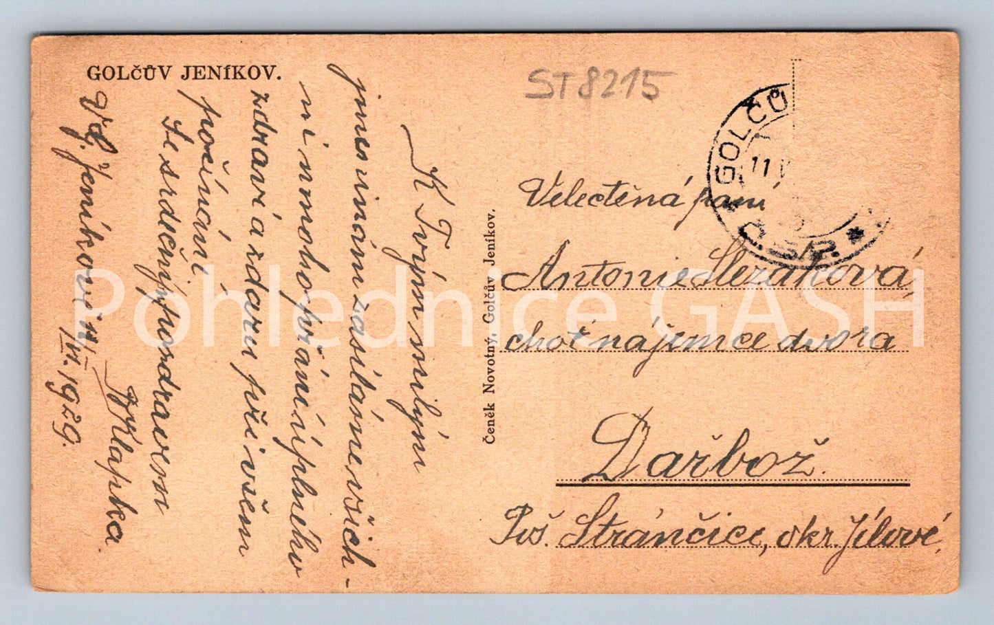 Postcard GOLČŮV JENÍKOV (ST8215)