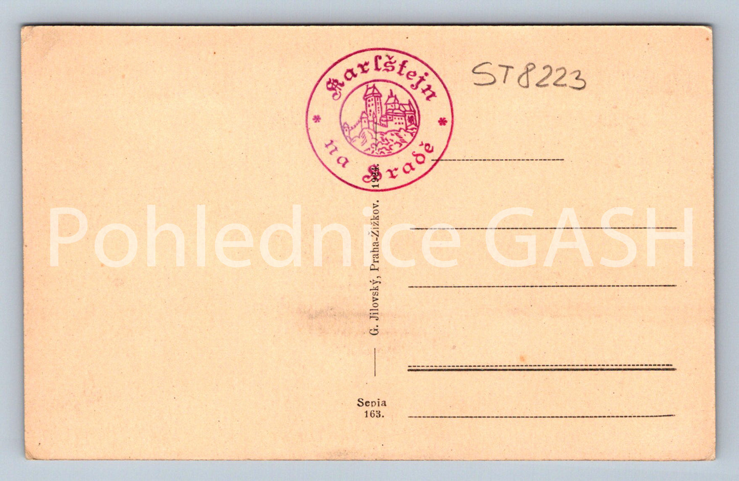 Postcard KARLŠTEJN CASTLE (ST8223)