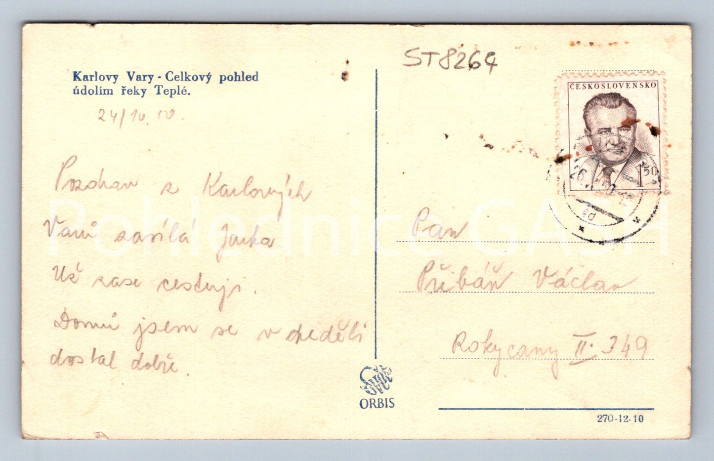 Pohlednice KARLOVY VARY (ST8264)