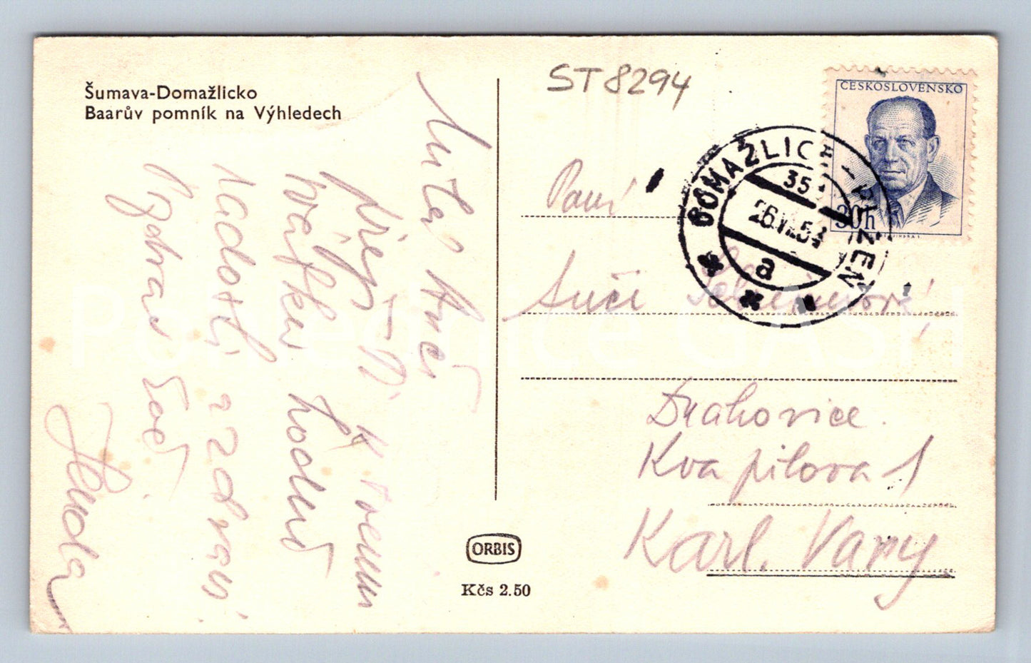 Pohlednice ŠUMAVA - DOMAŽLICKO (ST8294)