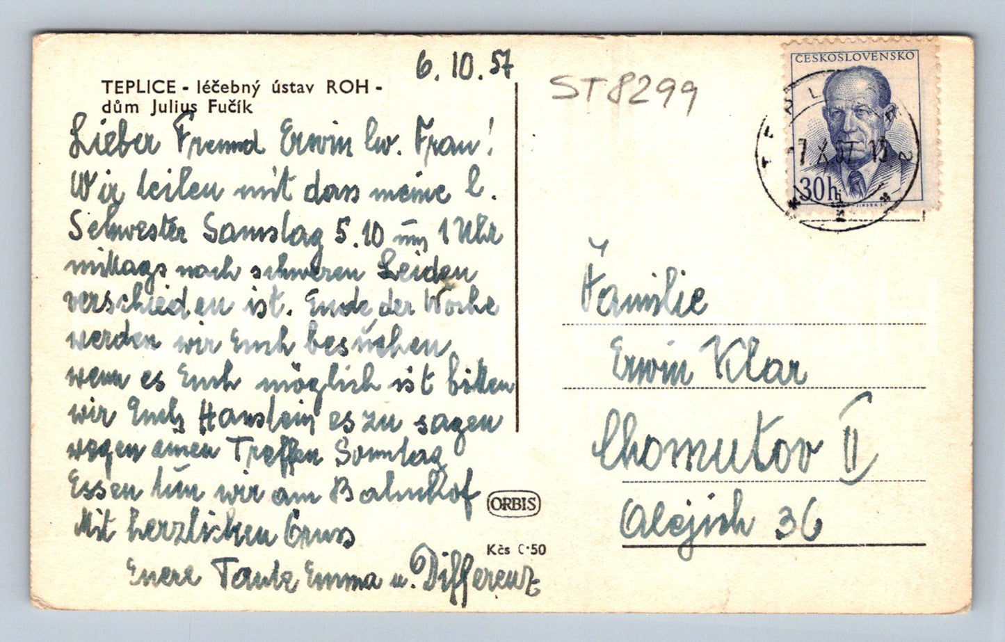 Pohlednice TEPLICE (ST8299)