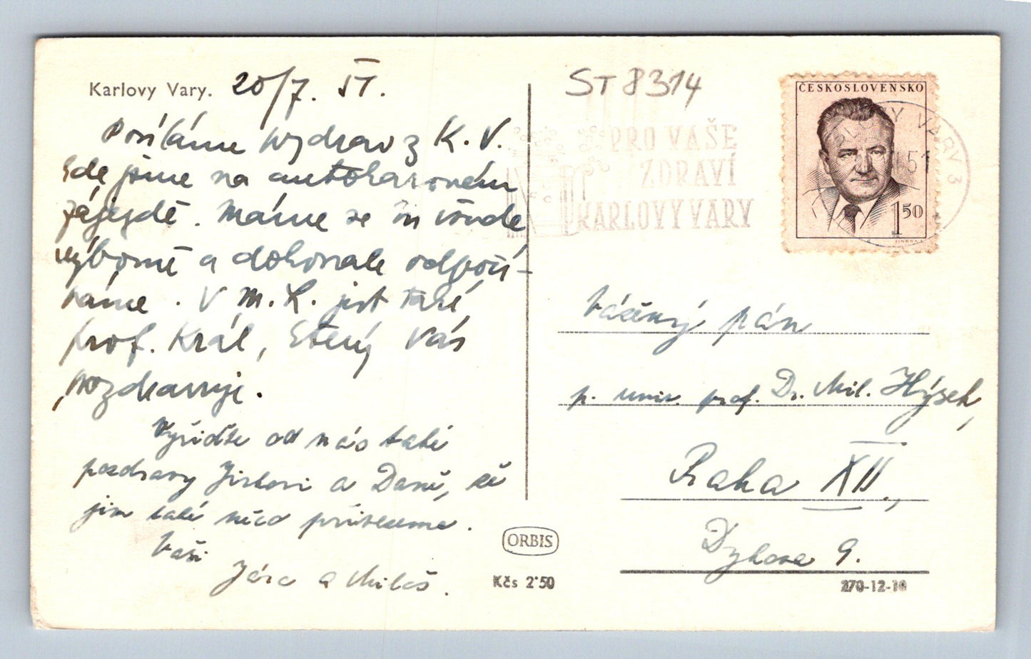 Pohlednice KARLOVY VARY (ST8314)