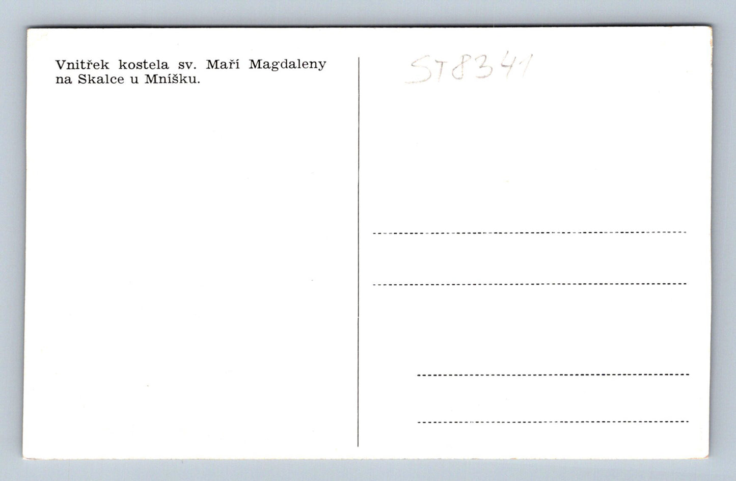 Pohlednice MNÍŠEK - VNITŘEK KOSTELA SV. MAŘÍ MAGDALENY (ST8341)