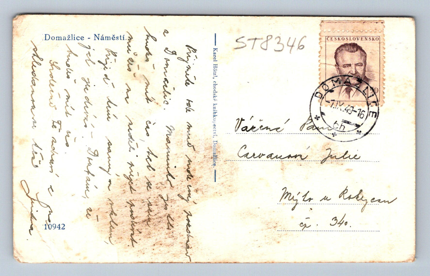 Pohlednice DOMAŽLICE (ST8346)