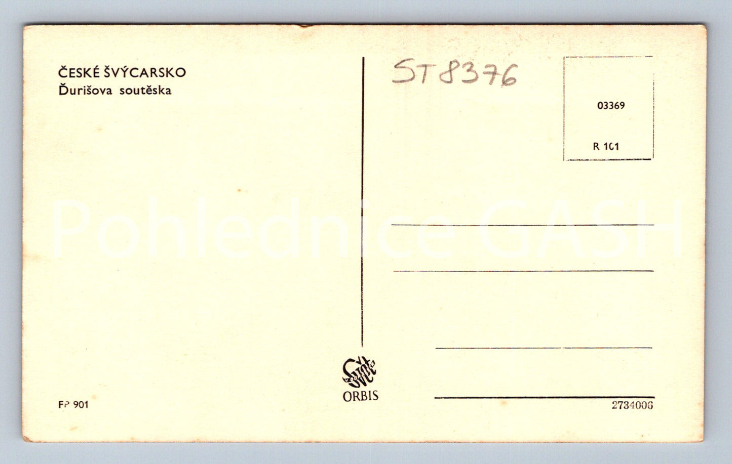 Pohlednice ČESKÉ SVÝCARSKO (ST8376)