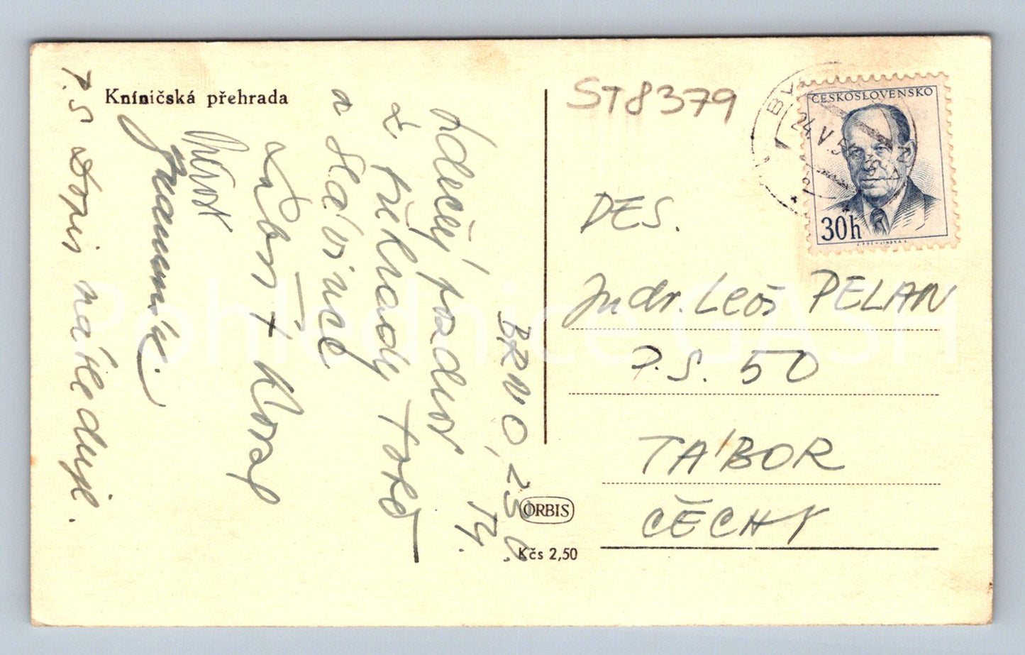 Pohlednice KNÍNIČSKÁ PŘEHRADA (ST8379)