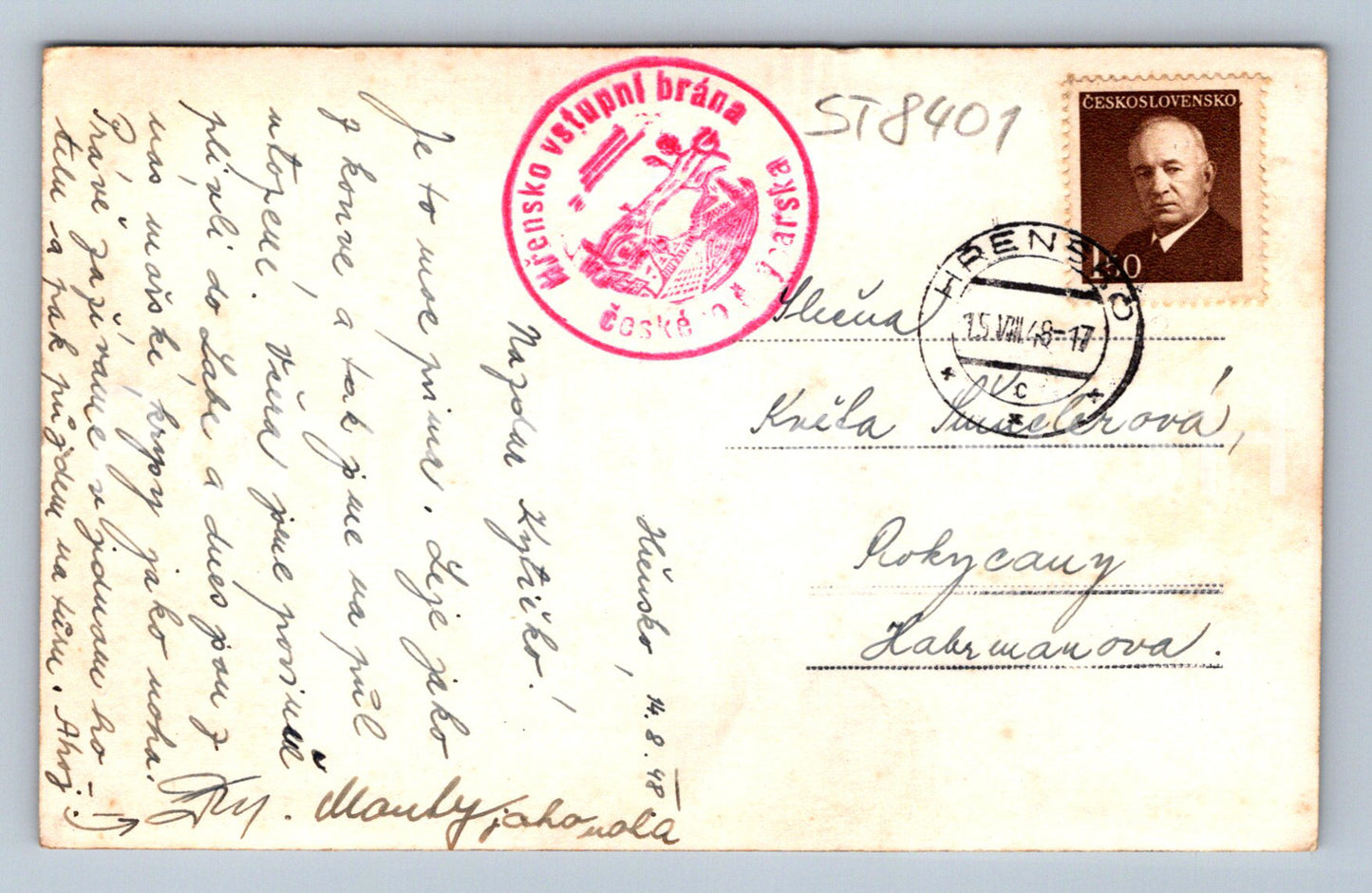 Pohlednice HŘENSKO NAD LABEM (ST8401)