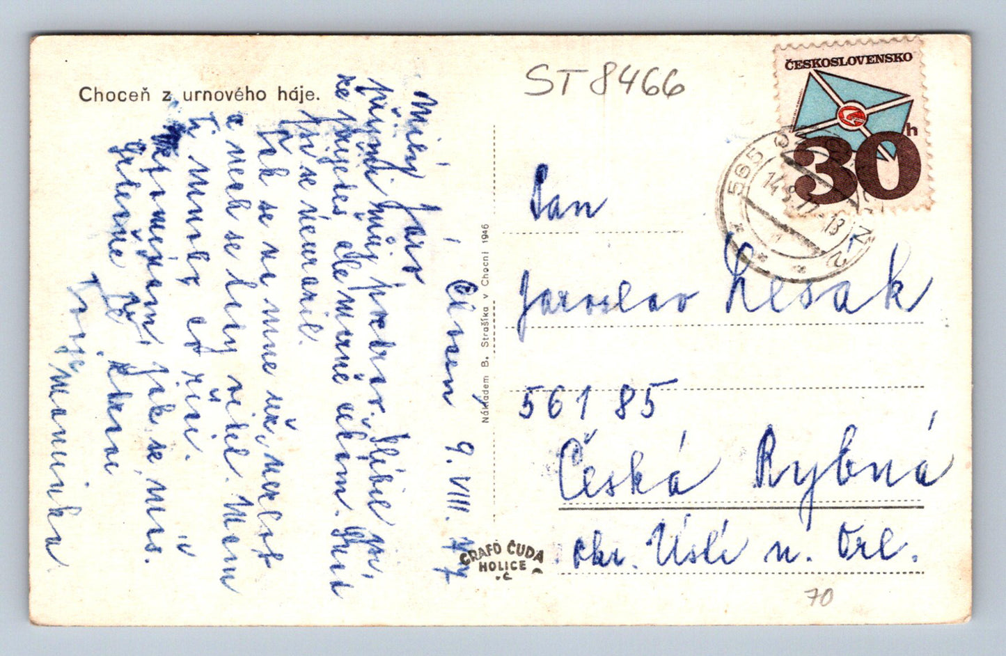 Pohlednice CHOCEŇ Z URANOVÉHO HÁJE (ST8466)