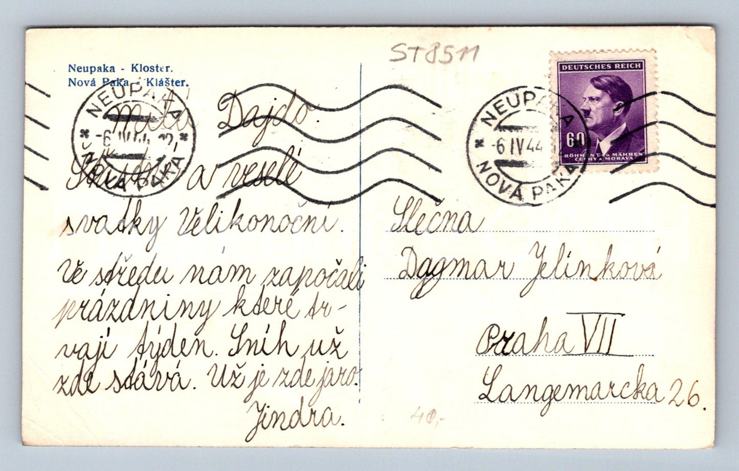 Pohlednice NOVÁ PAKA - KLÁŠTER (ST8511)