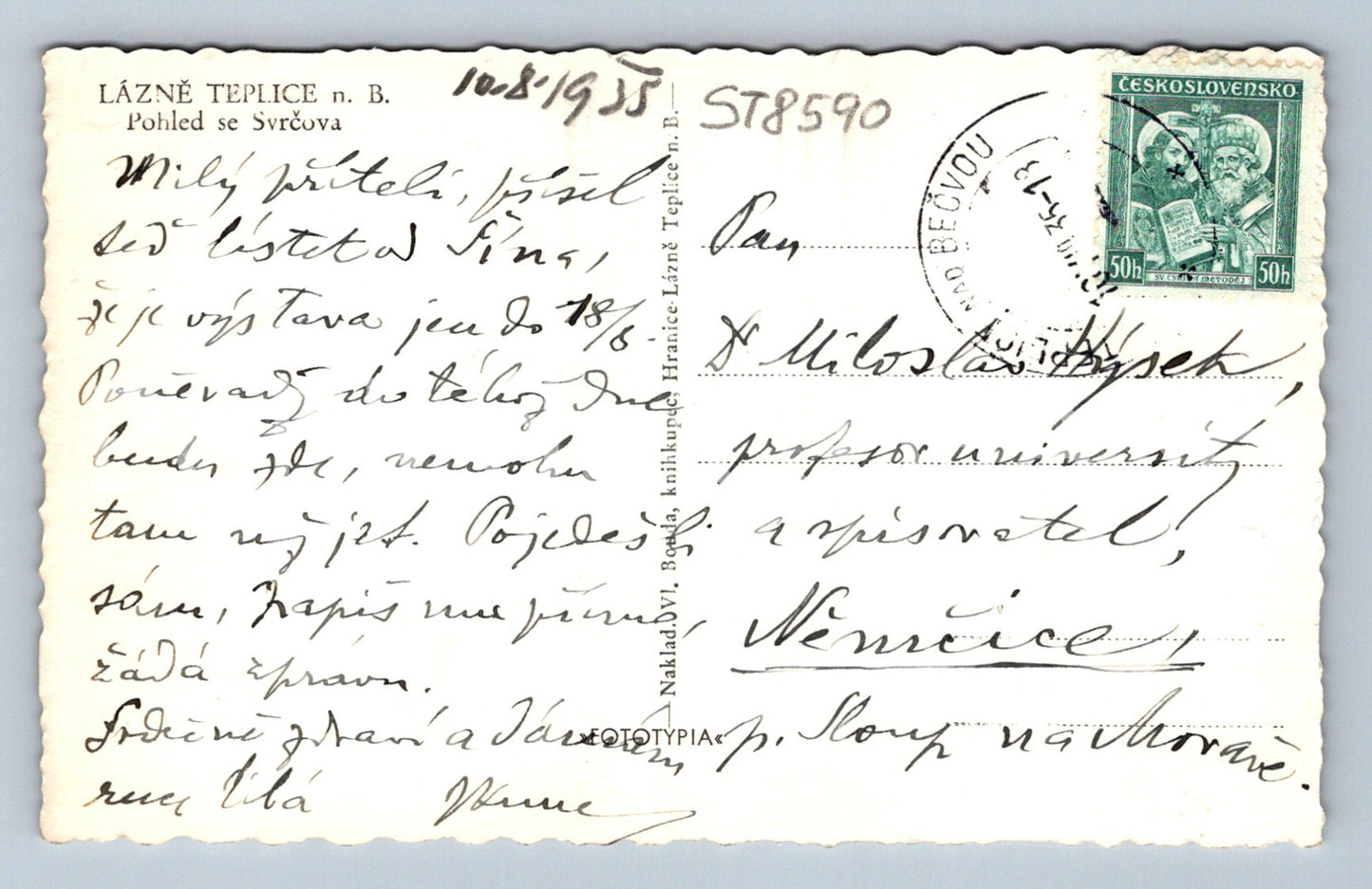 Pohlednice LÁZNĚ TEPLICE (ST8590)