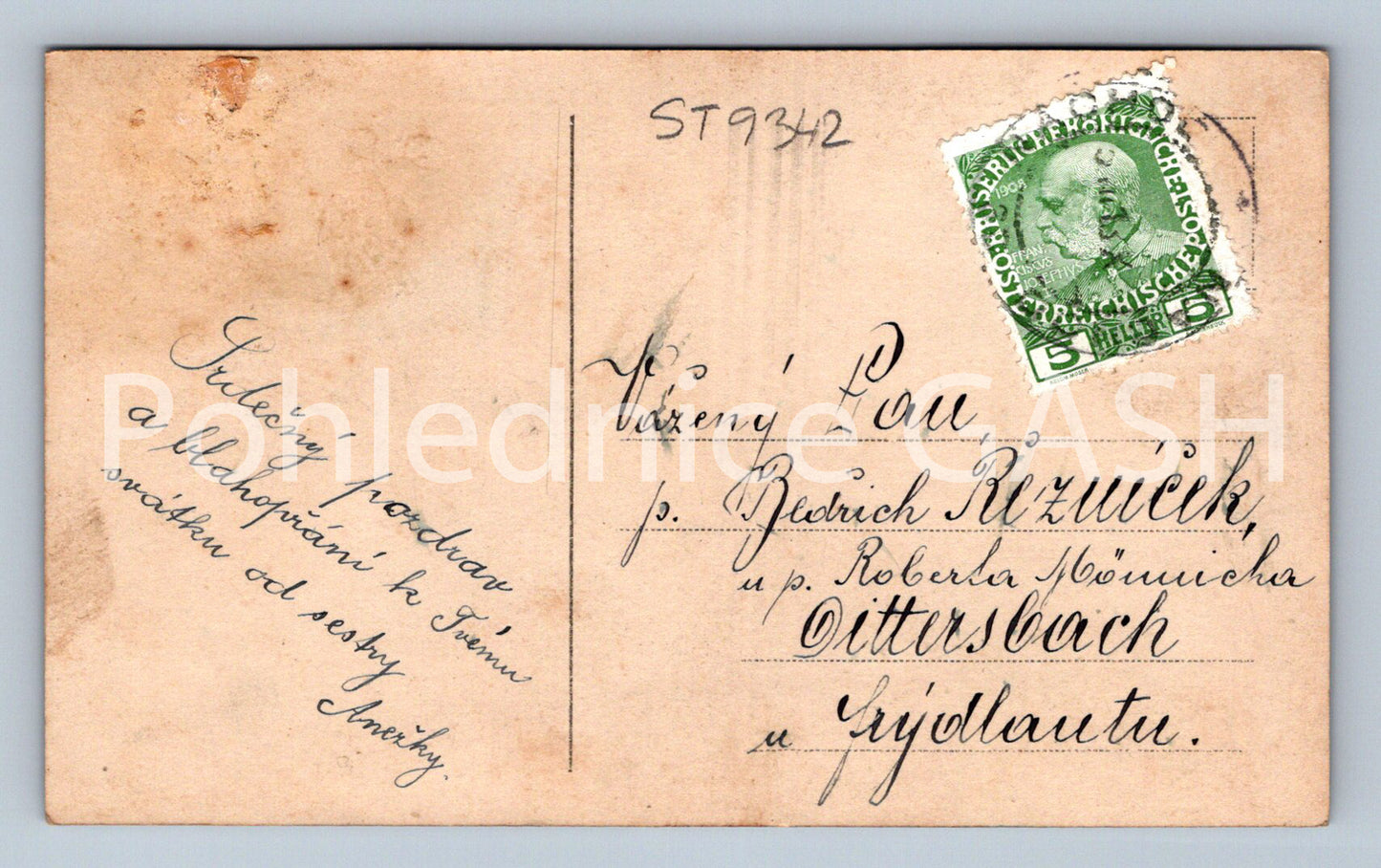 Pohlednice SRDEČNÝ POZDRAV A BLAHOPŘÁNÍ (ST9342)