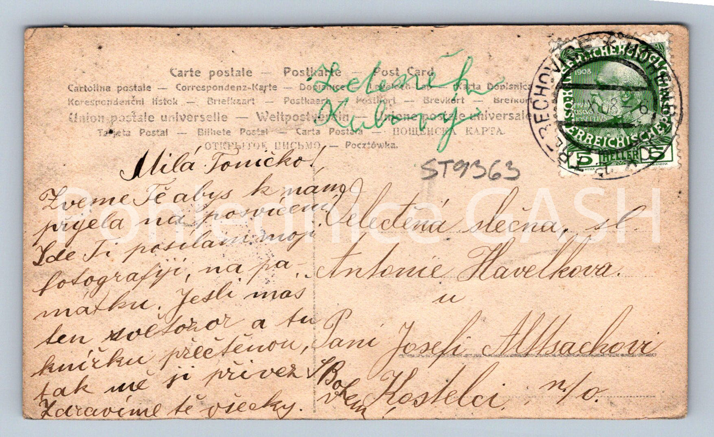 Pohlednice MLADÝ HOCH (ST9363)