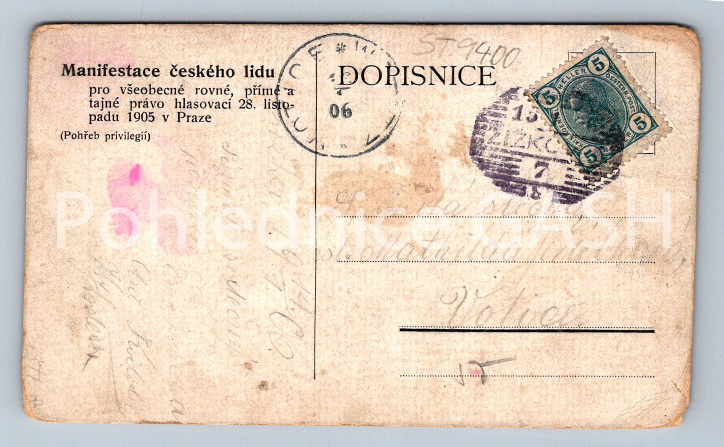 Pohlednice MANIFESTACE ČESKÉHO LIDU (ST9400)