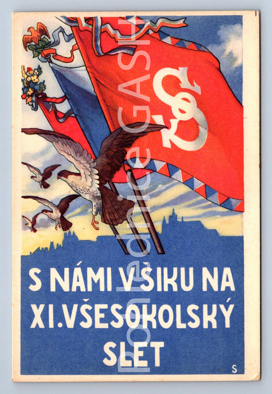 Pohlednice S NÁMI V ŠIKU NA XI. VŠESOKOLSKÝ SLET (ST9435)