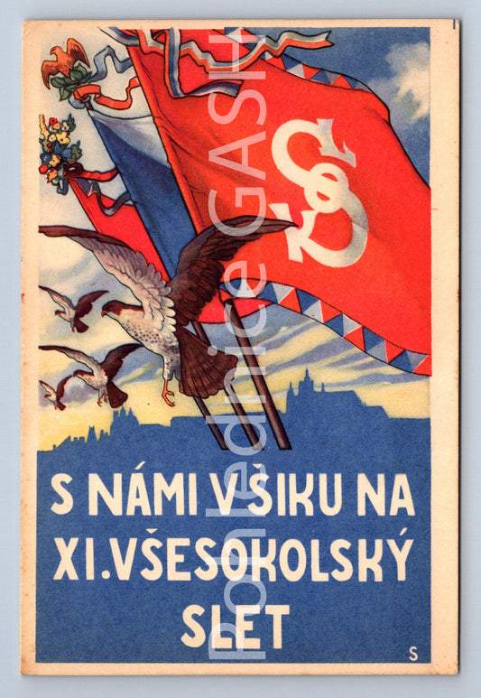 Pohlednice S NÁMI V ŠIKU NA XI. VŠESOKOLSKÝ SLET (ST9436)