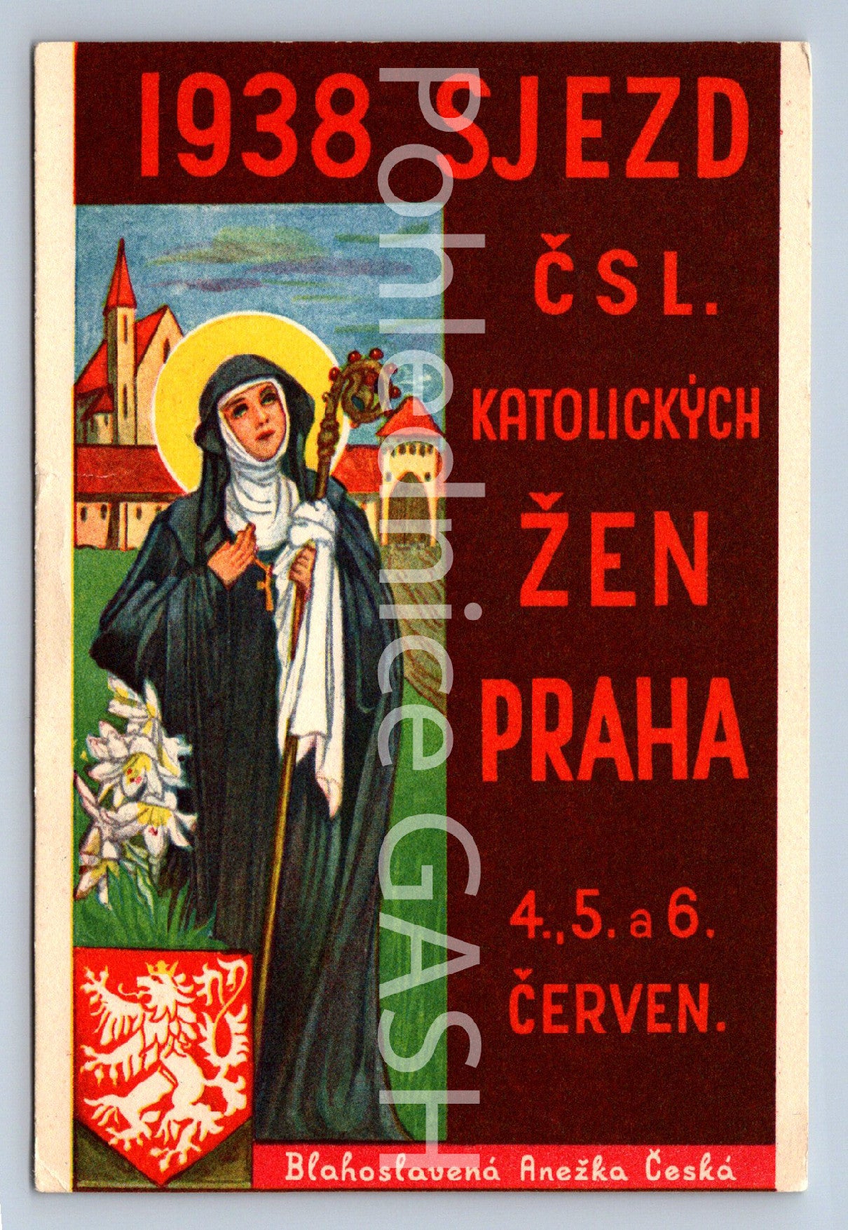 Pohlednice 1938 SJEZD ČSL KATOLICKÝCH ŽEN PRAHA (ST9449)
