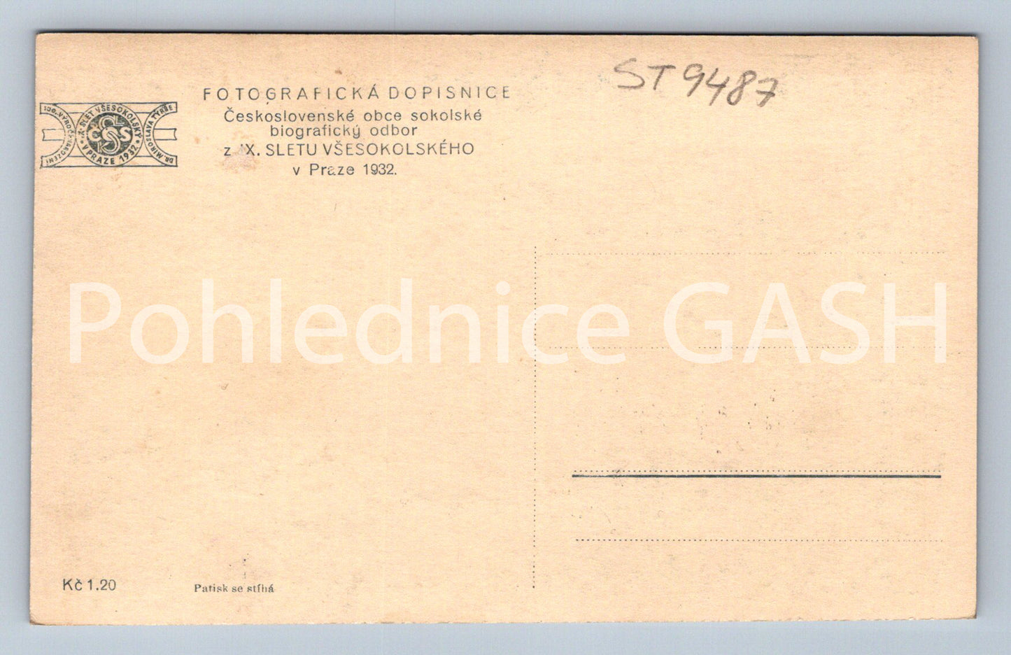 Pohlednice Z IX. SLETU VŠESOKOLSKÉHO V PRAZE 1932 (ST9487)