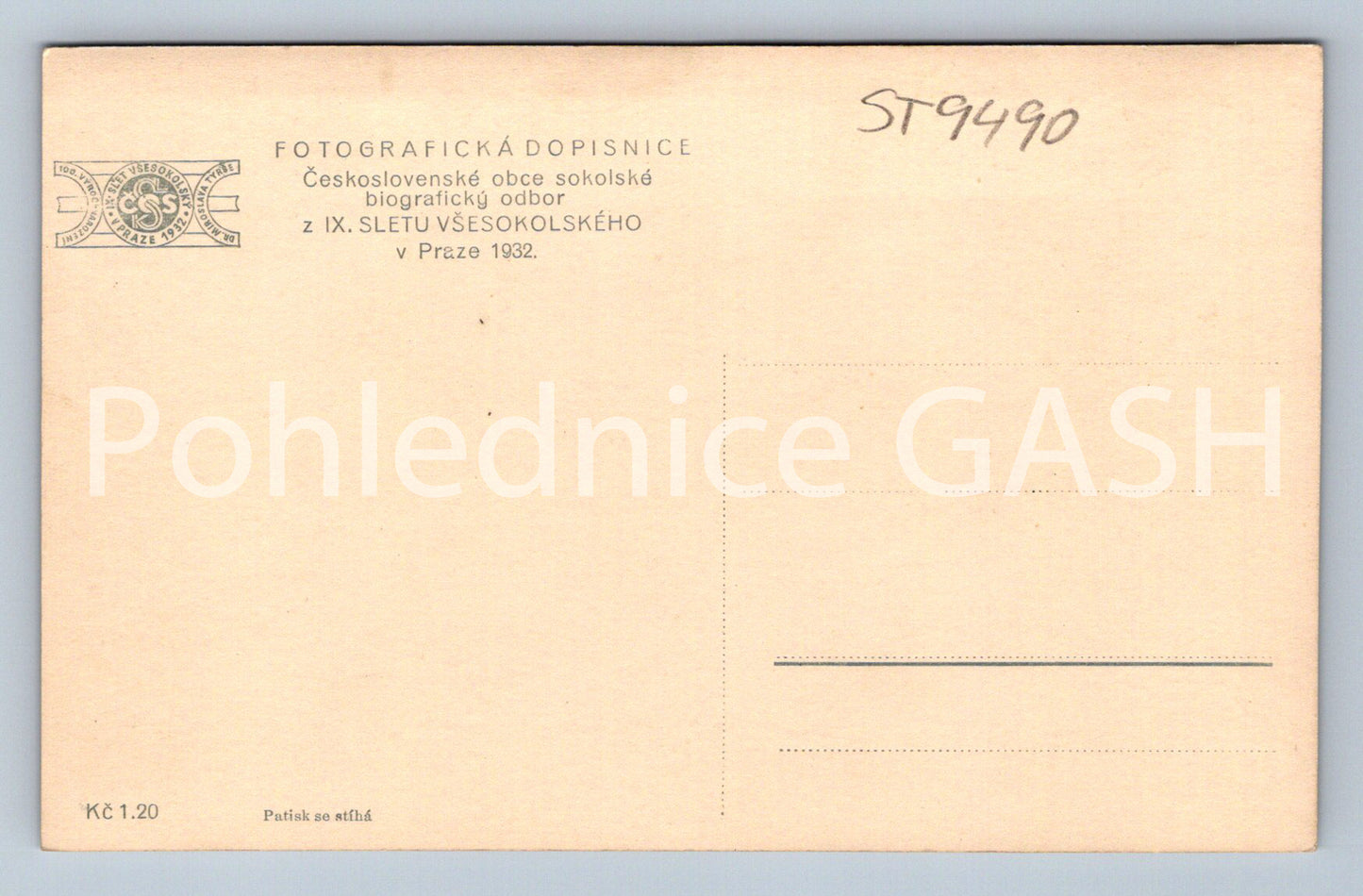 Pohlednice Z IX. SLETU VŠESOKOLSKÉHO V PRAZE 1932 (ST9490)