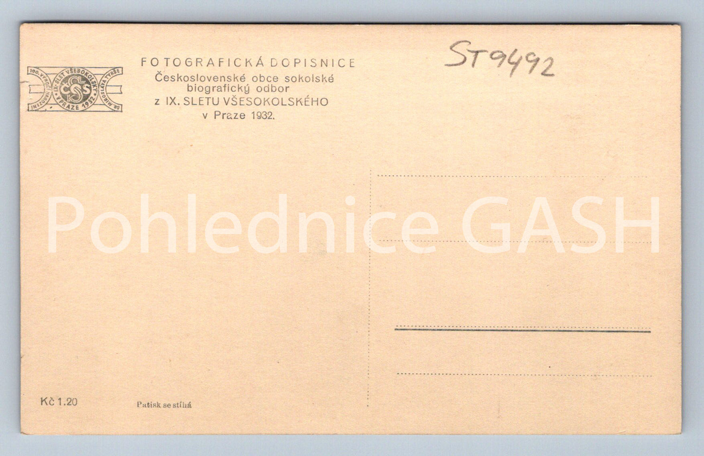 Pohlednice Z IX. SLETU VŠESOKOLSKÉHO V PRAZE 1932 (ST9492)