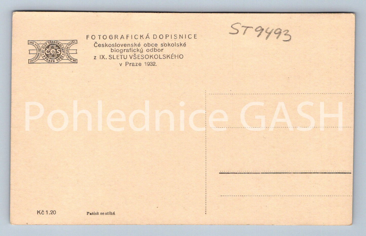 Pohlednice Z IX. SLETU VŠESOKOLSKÉHO V PRAZE 1932 masaryk (ST9493)