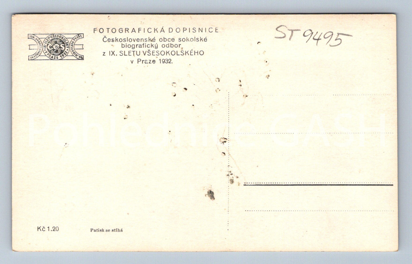 Pohlednice Z IX. SLETU VŠESOKOLSKÉHO V PRAZE 1932 (ST9495)