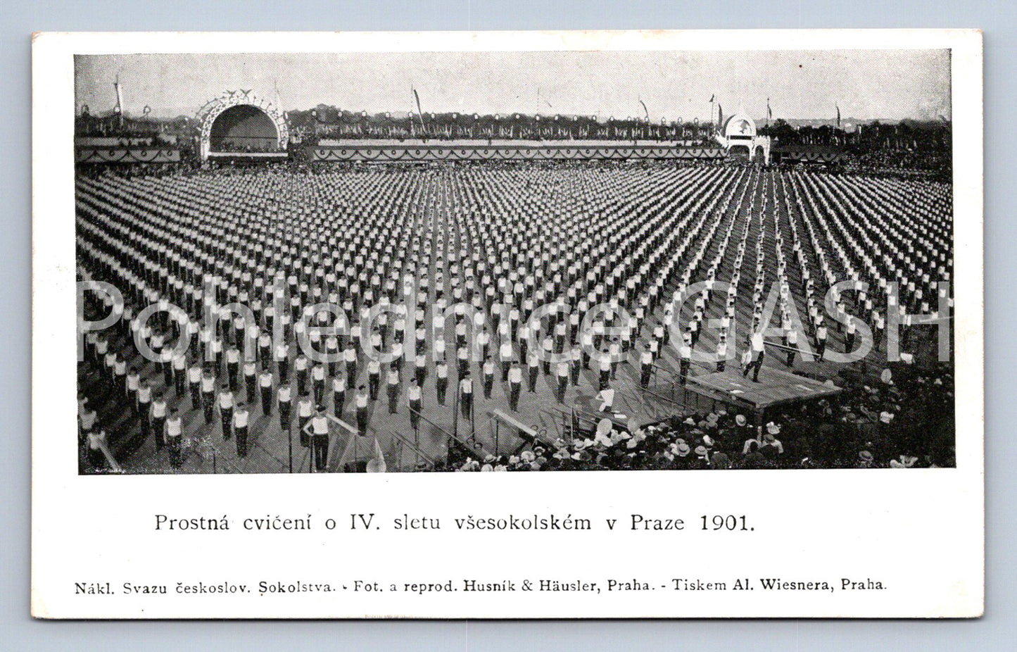 Pohlednice PROSTNÁ CVIČENÍ O IV. SLETU VŠESOKOSLÉM V PRAZE (ST9498)