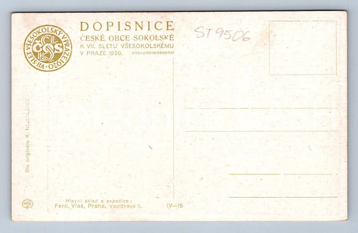 Pohlednice VII - SLET VŠESOKOLSKÝ V PRAZE (ST9506)