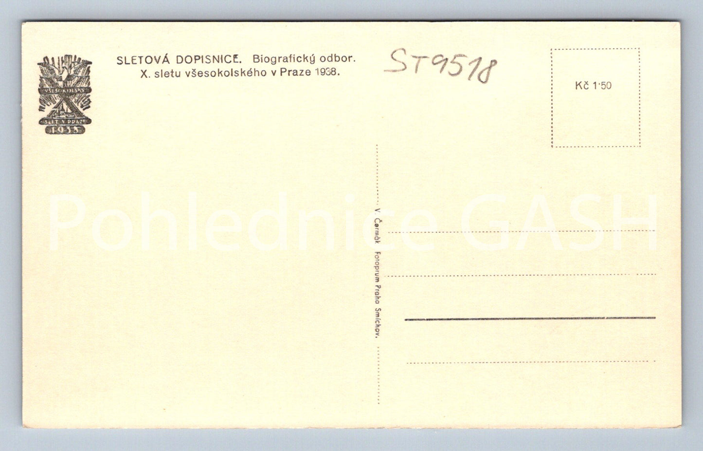 Pohlednice X. SLETU VŠESOKOLSKÉHO V PRAZE 1938 (ST9518)