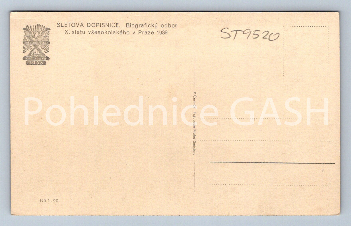Pohlednice X. SLETU VŠESOKOLSKÉHO V PRAZE 1938 (ST9520)