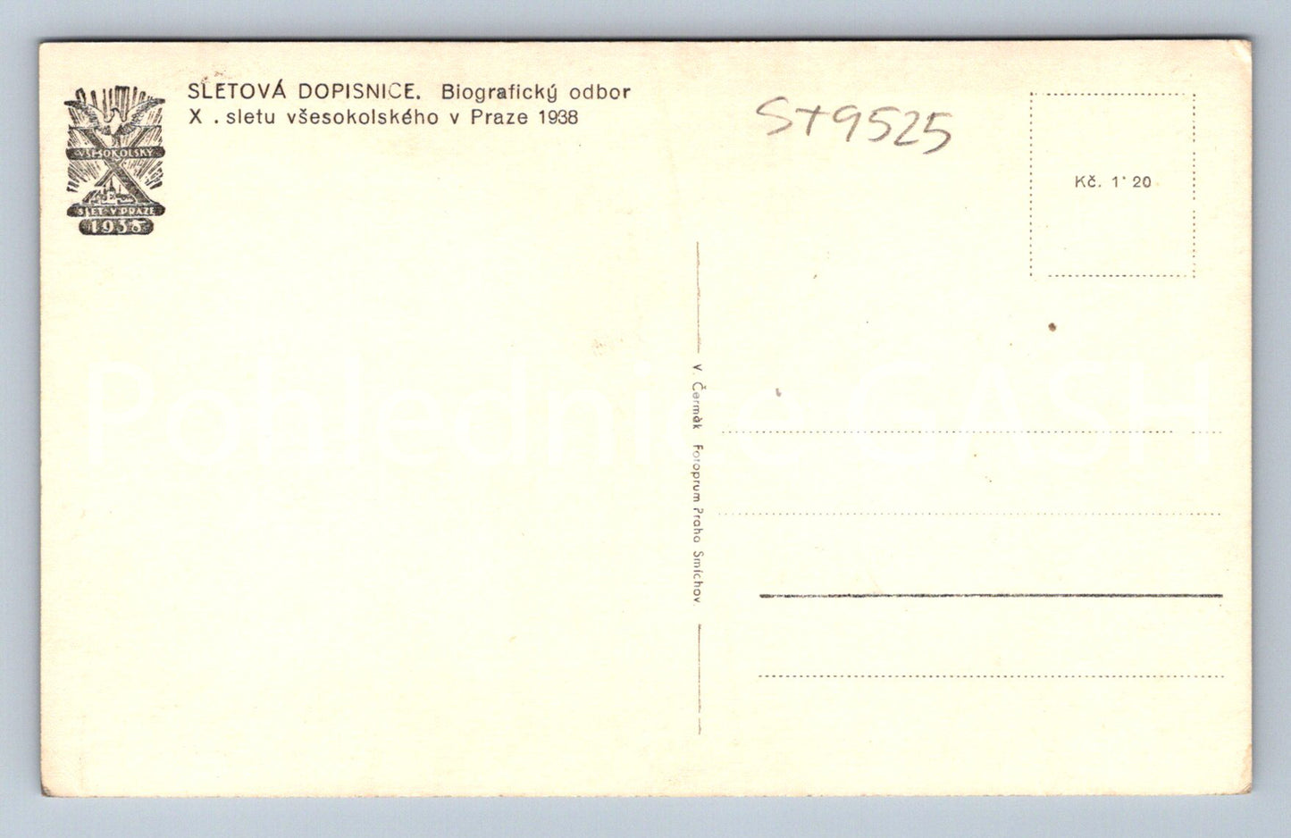 Pohlednice X. SLETU VŠESOKOLSKÉHO V PRAZE 1938 (ST9525)