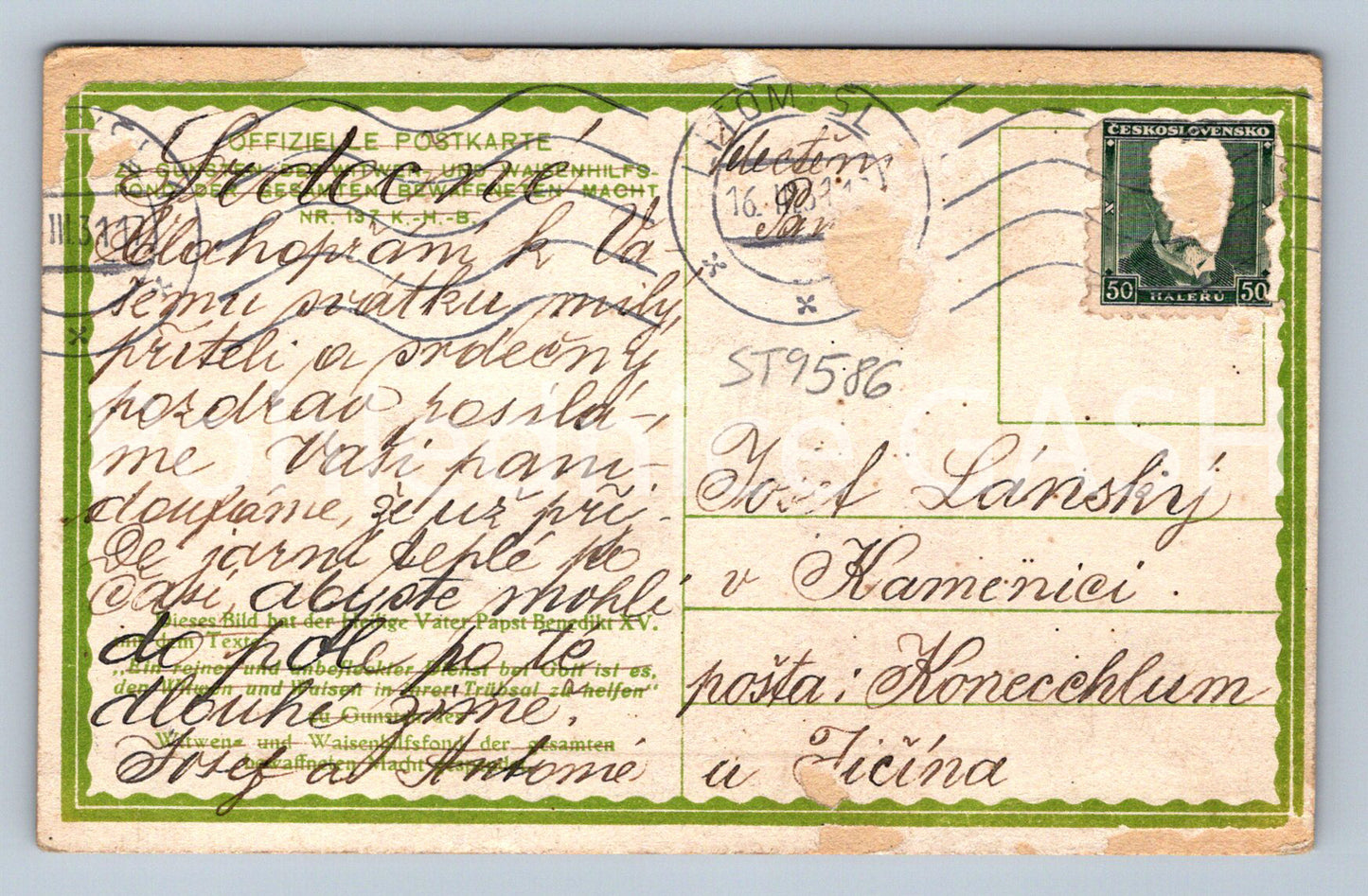 Pohlednice BENEDICTUS (ST9586)