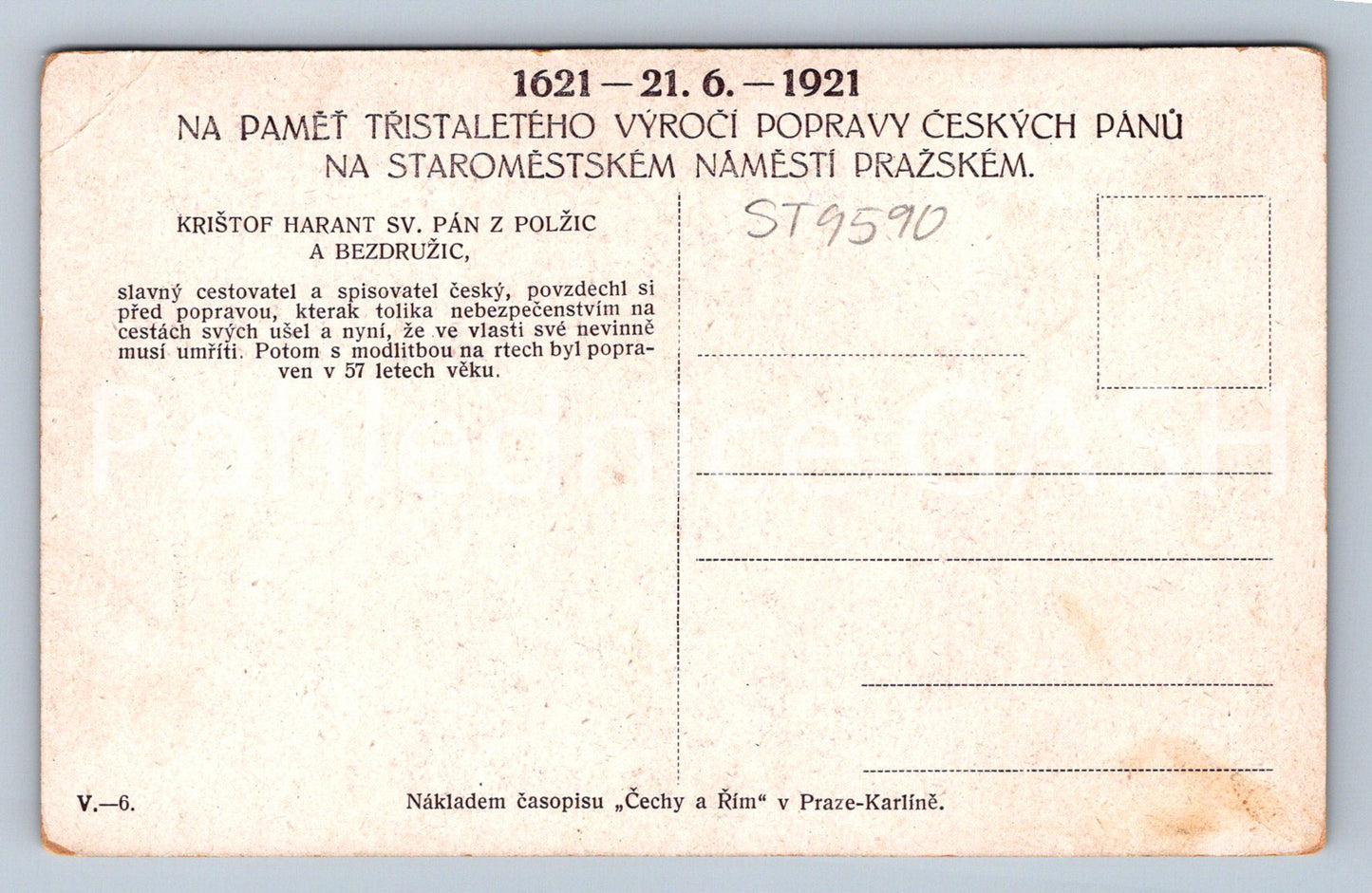 Pohlednice KRIŠTOF HARANT SV. PÁN Z POLŽIC A BEZDRUŽIC (ST9590)