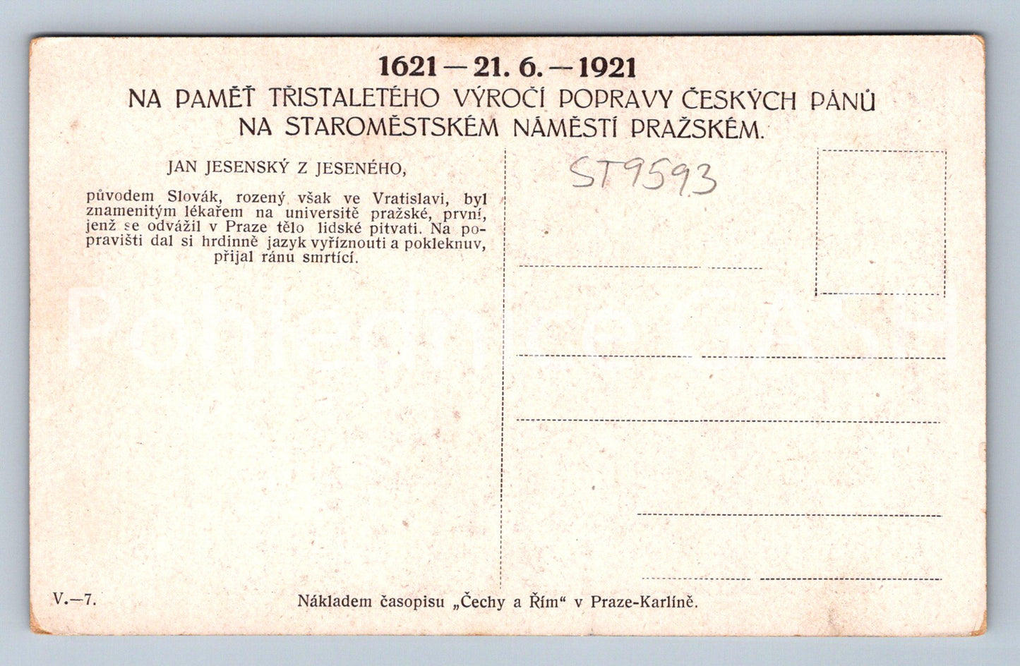 Pohlednice JAN JESENSKÝ Z JESENÉHO (ST9593)