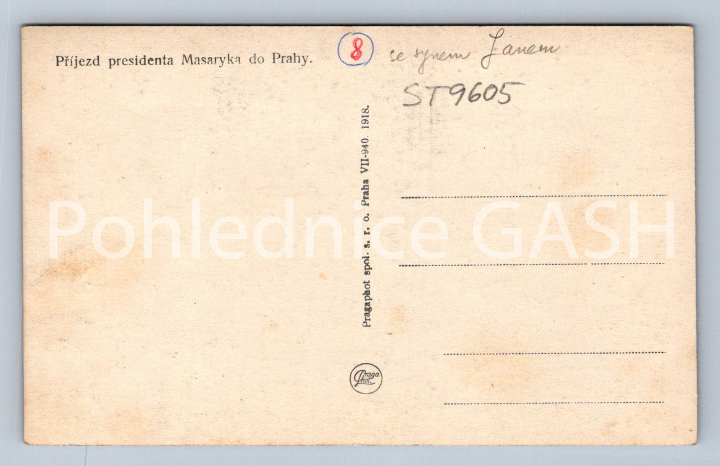 Pohlednice T.G. MASARYK (ST9605)