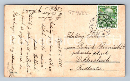 Pohlednice ŽENA S KVĚTY (ST9806)