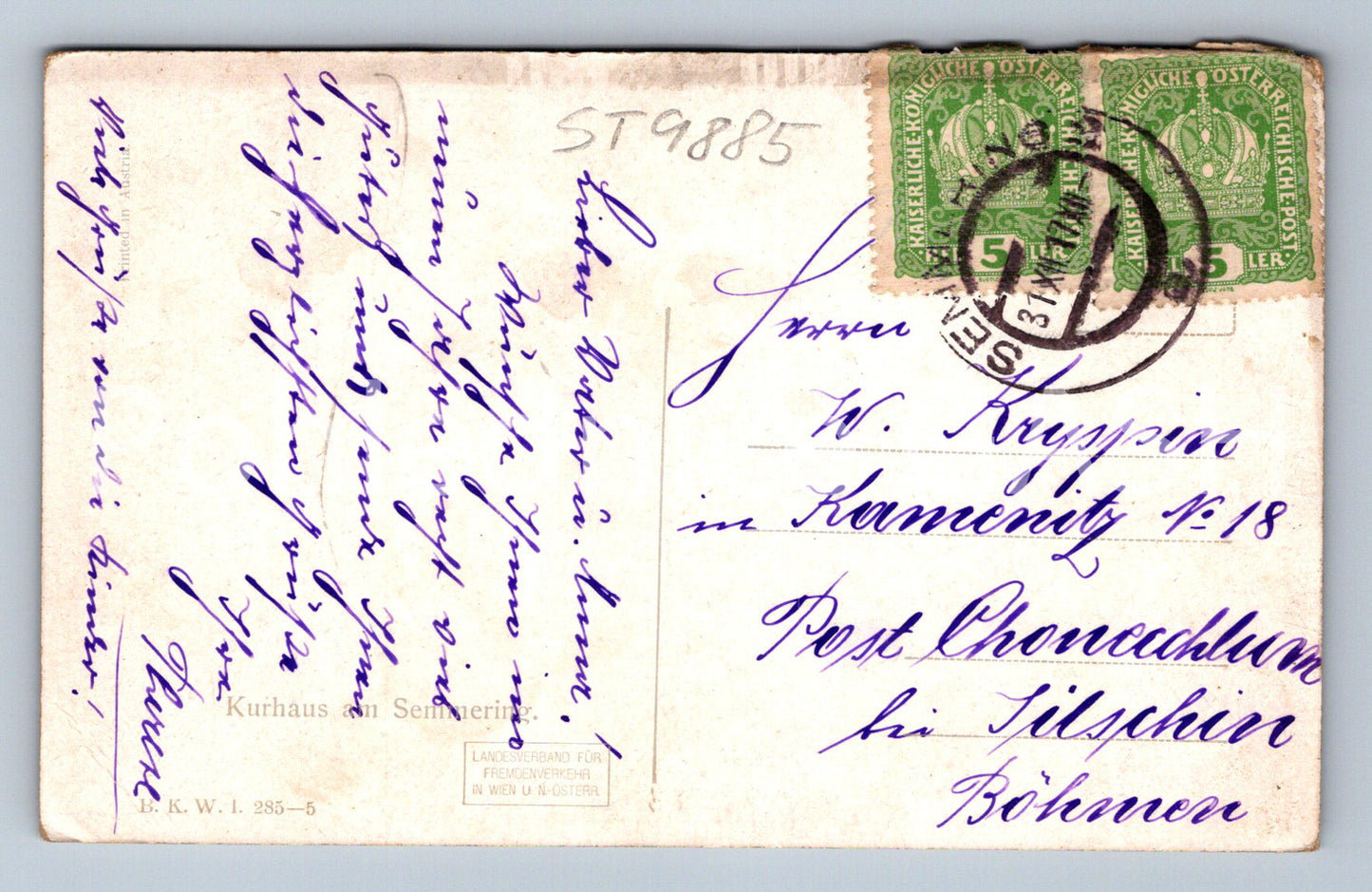 Pohlednice KARL L. PRINZ - ZIMA (ST9885)
