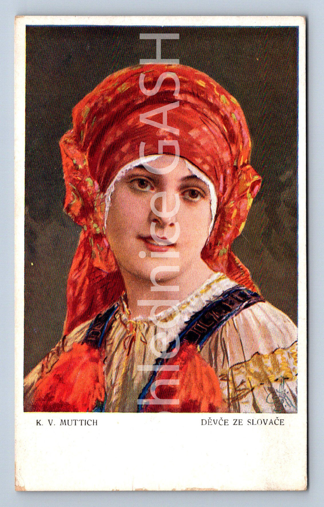Pohlednice K. V. MUTTICH - DĚVČE ZE SLOVAČE (ST10238)