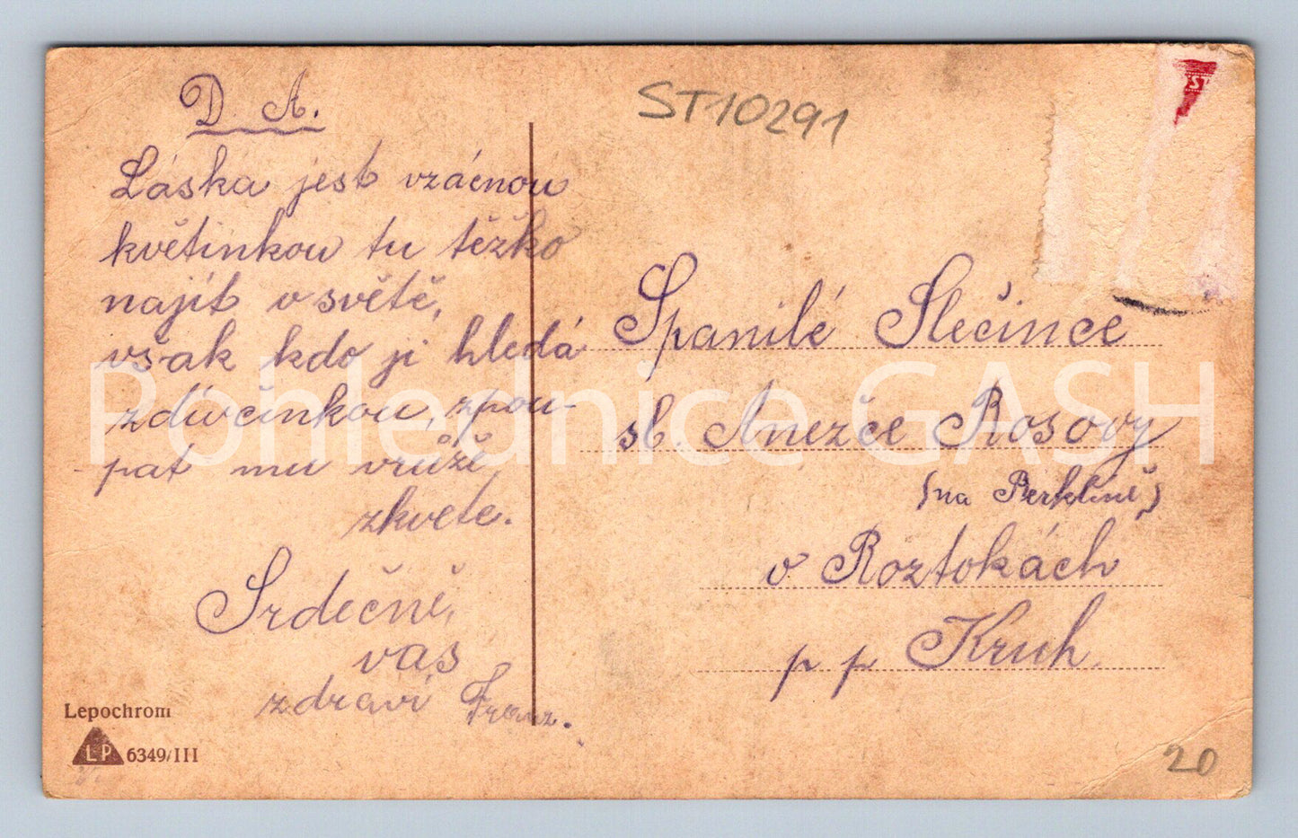 Pohlednice MLADÁ LÁSKA TO JE RÁJ (ST10291)