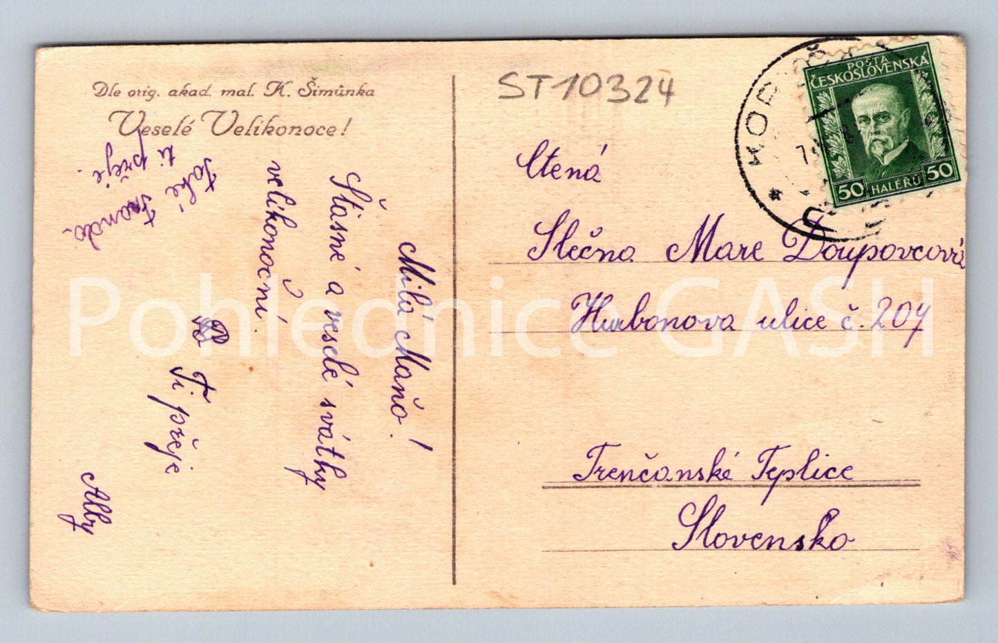 Pohlednice VESELÉ VELIKONOCE (ST10324)
