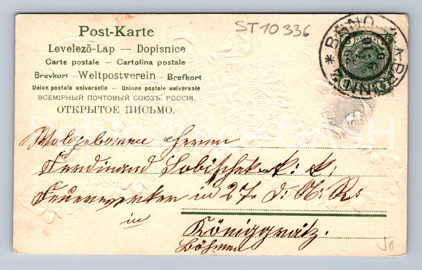 Pohlednice HERZLICHEN GLÜCKWUNSCH TLAČENÝ (ST10336)