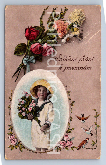 Pohlednice SRDEČNÉ PŘÁNÍ K JMENINÁM (ST10356)