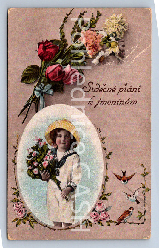 Pohlednice SRDEČNÉ PŘÁNÍ K JMENINÁM (ST10356)