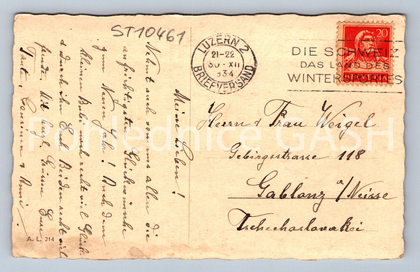 Pohlednice VIEL GLÜCK (ST10461)