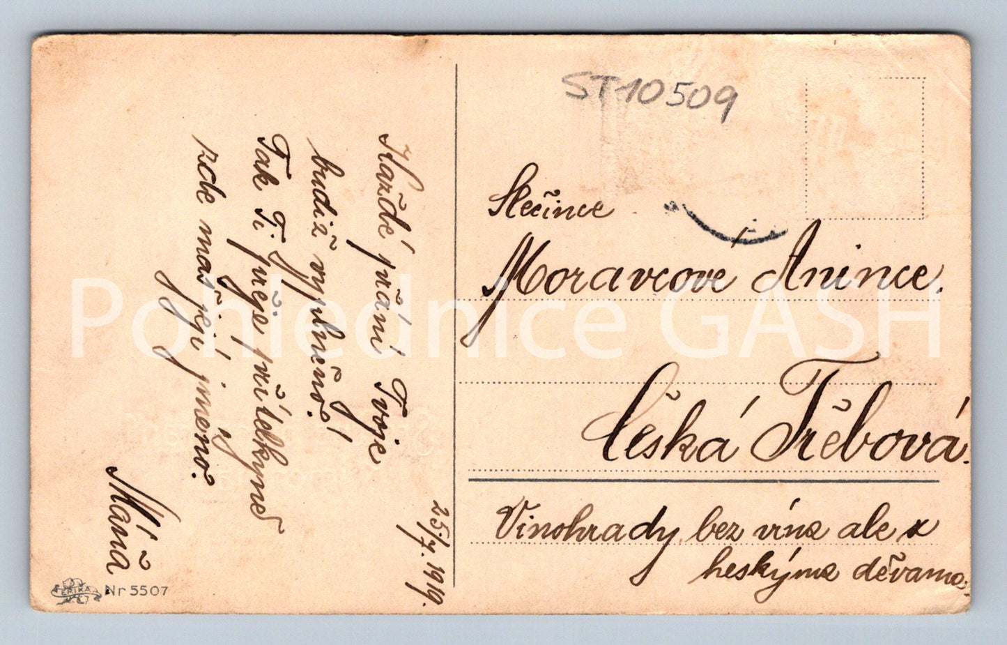 Pohlednice SRDEČNÉ BLAHOPŘÁNÍ K JMENINÁM (ST10509)