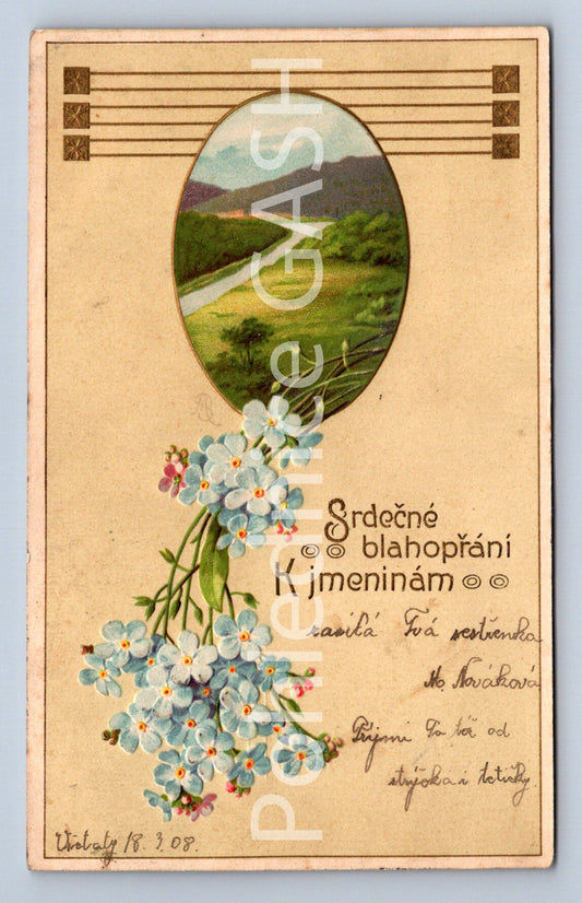 Pohlednice SRDEČNÉ BLAHOPŘÁNÍ K JMENINÁM (ST10597)